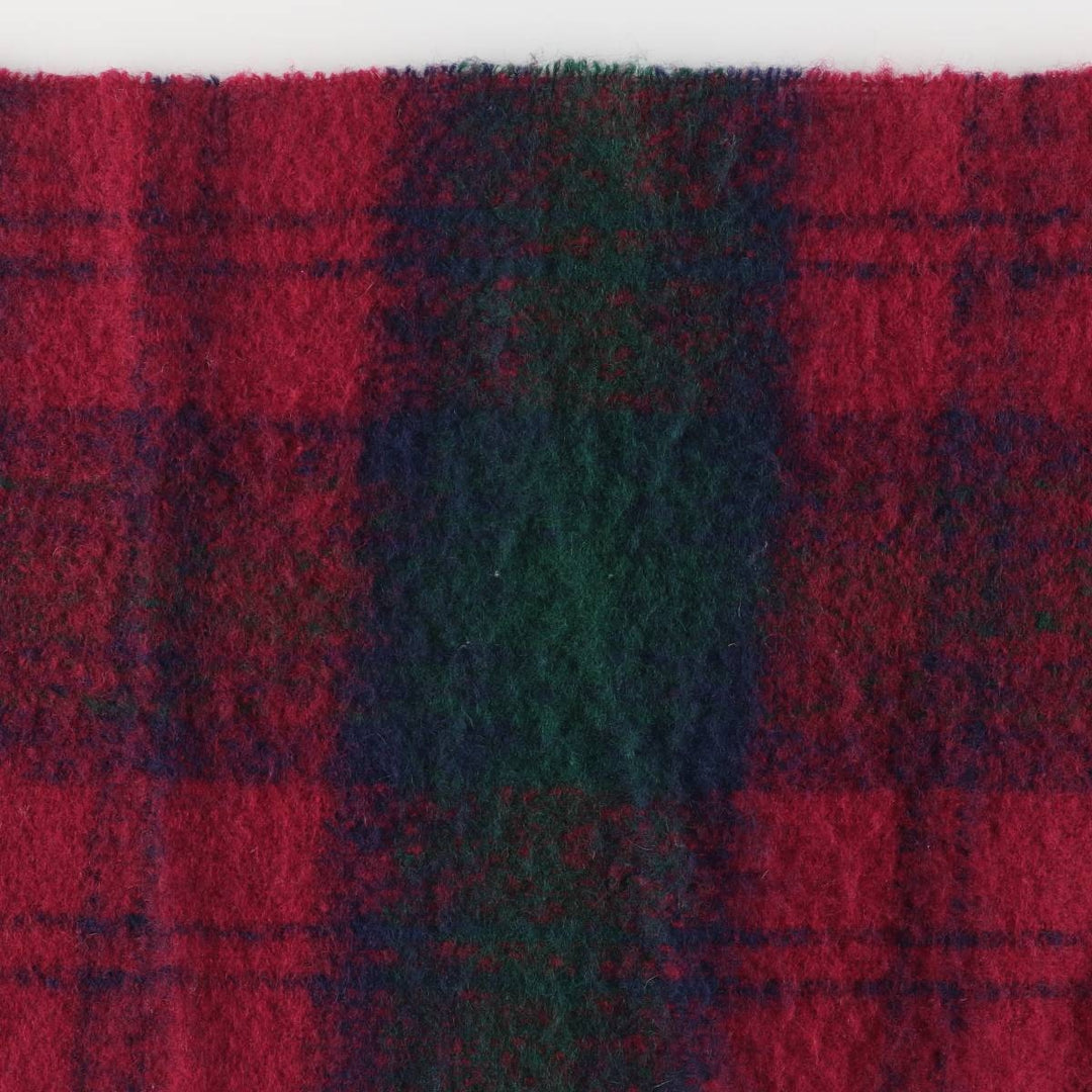 Vintage 70'S Glentana Check Pattern Mohair Blend Wool Scarf wool red type Vintage Second Hand
