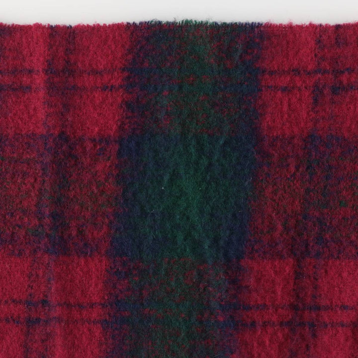 Vintage 70'S Glentana Check Pattern Mohair Blend Wool Scarf wool red type Vintage Second Hand