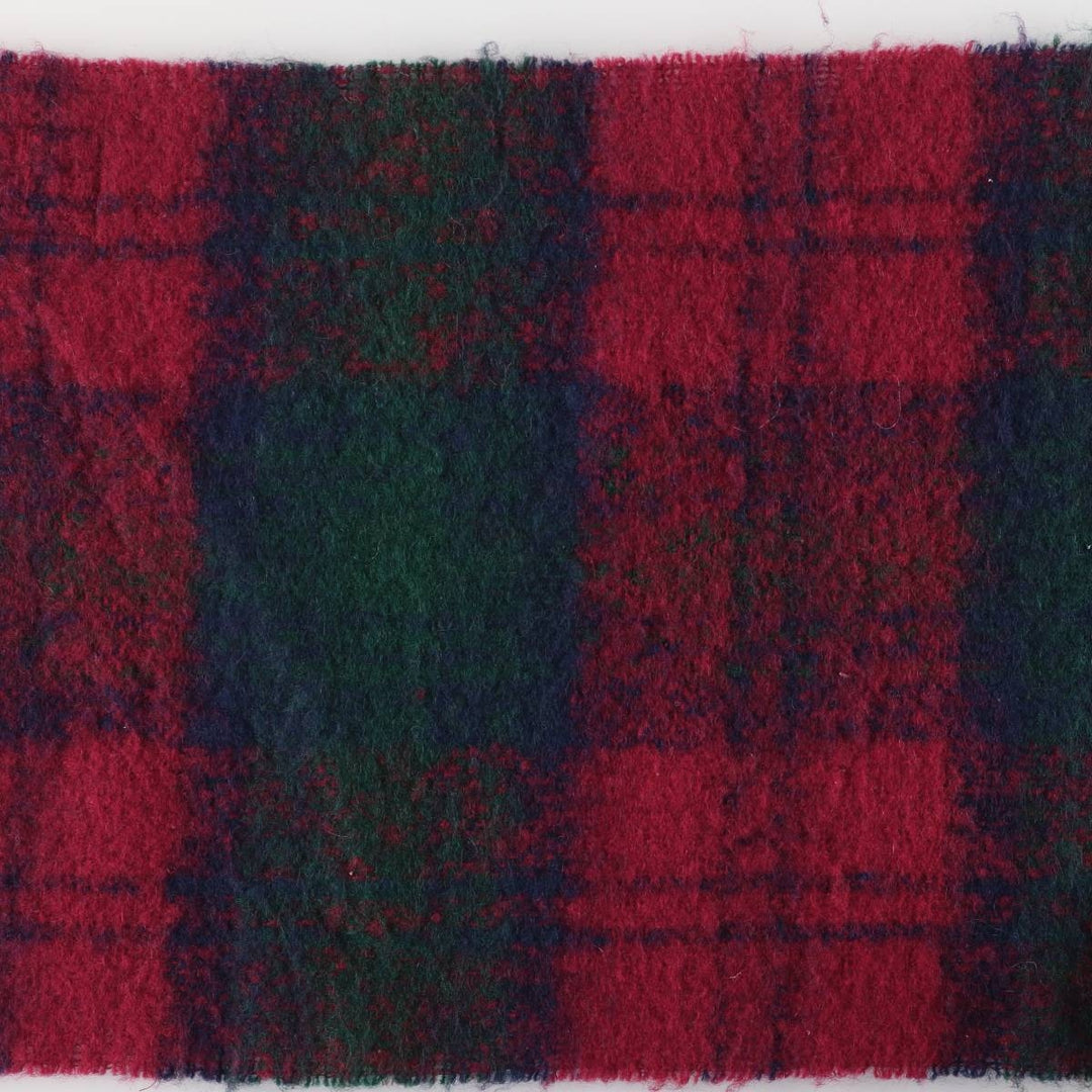 Vintage 70'S Glentana Check Pattern Mohair Blend Wool Scarf wool red type Vintage Second Hand