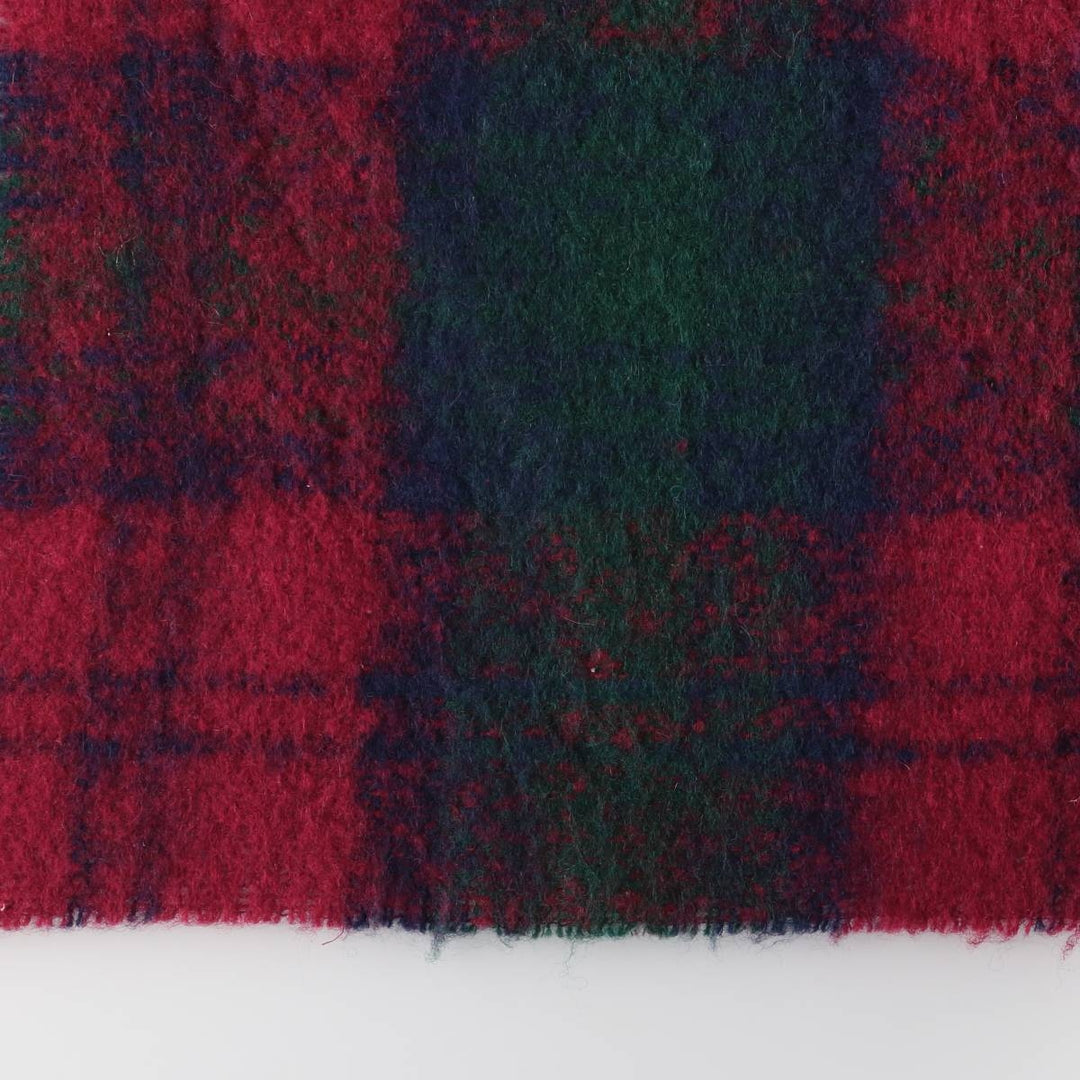 Vintage 70'S Glentana Check Pattern Mohair Blend Wool Scarf wool red type Vintage Second Hand