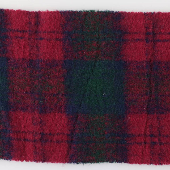 Vintage 70'S Glentana Check Pattern Mohair Blend Wool Scarf wool red type Vintage Second Hand