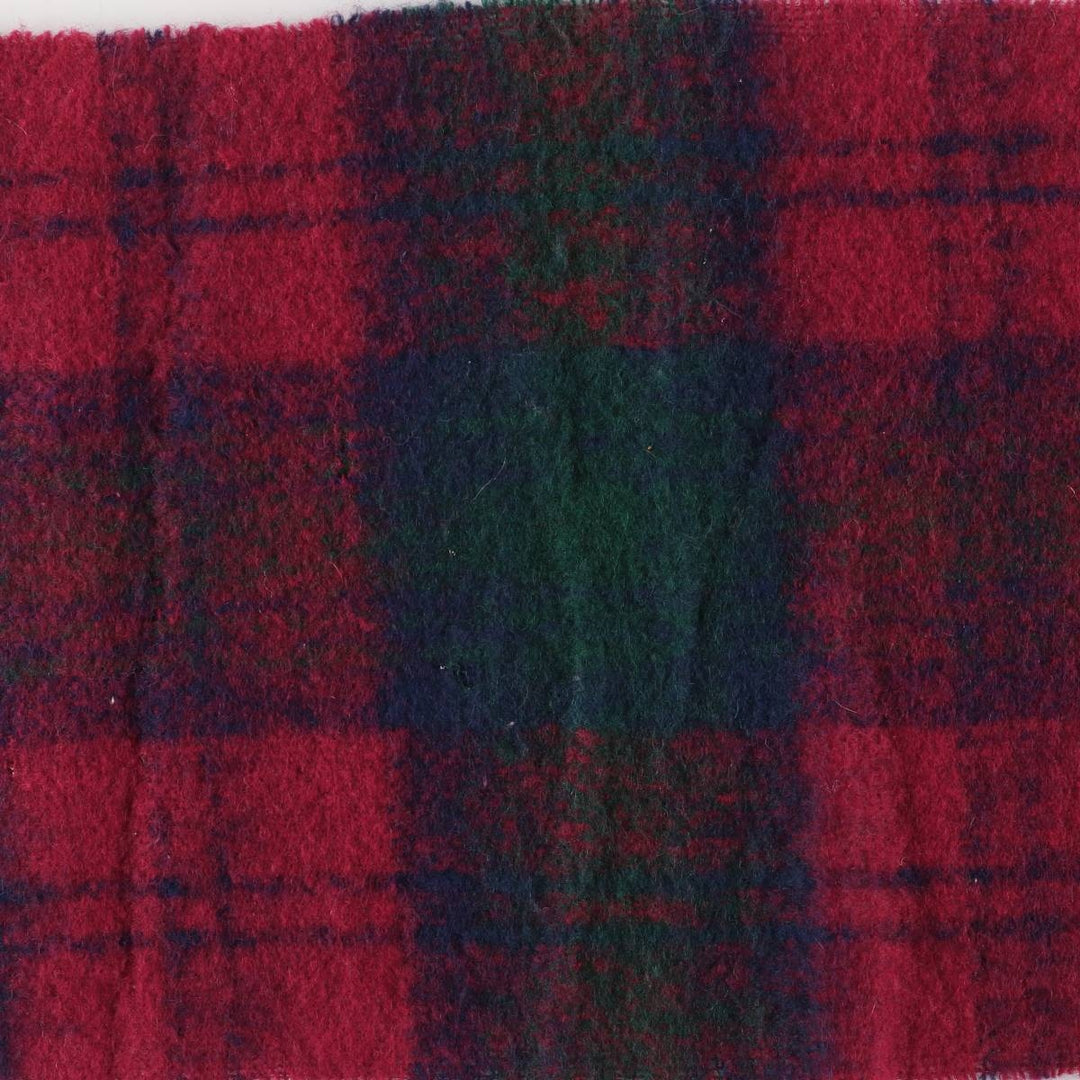 Vintage 70'S Glentana Check Pattern Mohair Blend Wool Scarf wool red type Vintage Second Hand