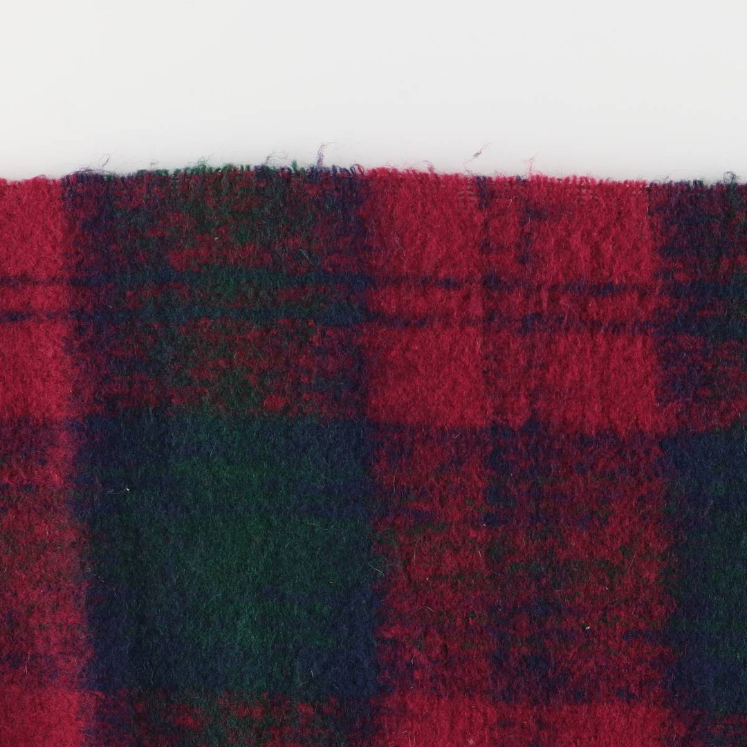 Vintage 70'S Glentana Check Pattern Mohair Blend Wool Scarf wool red type Vintage Second Hand