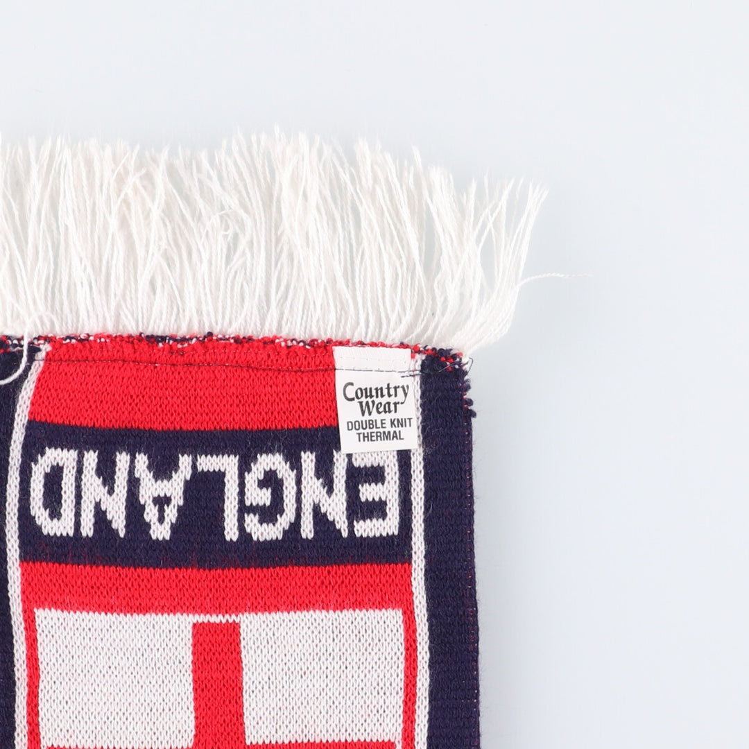 COUNTRY WEAR ENGLAND England National Team Soccer Acrylic Scarf Made in the UK acrylic navy blue type Vintage Second Hand
