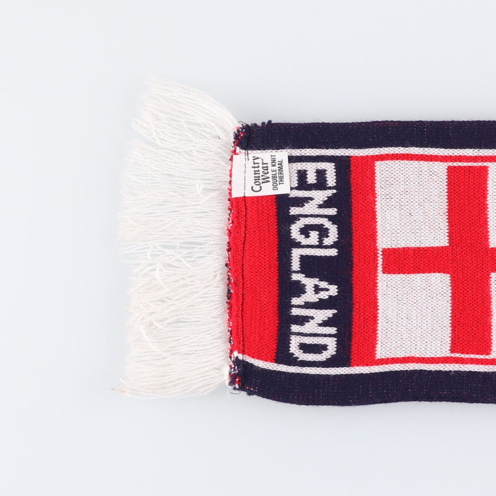 COUNTRY WEAR ENGLAND England National Team Soccer Acrylic Scarf Made in the UK acrylic navy blue type Vintage Second Hand