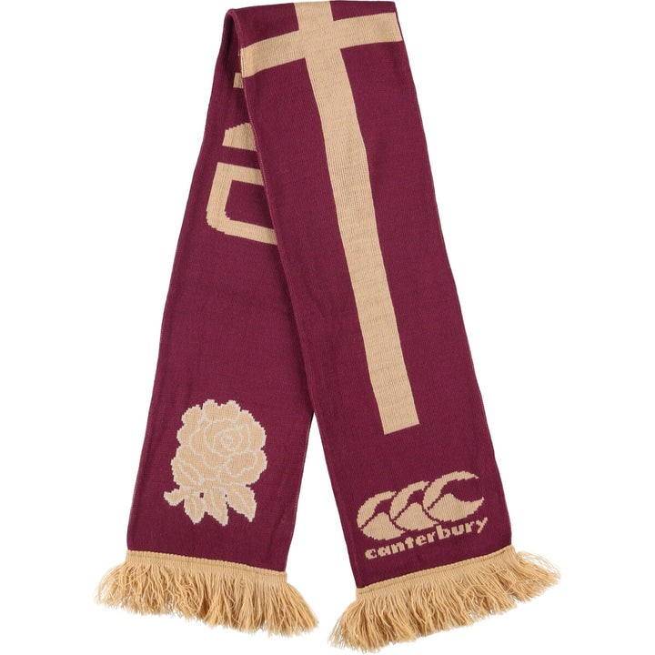 Canterbury England Rugby Acrylic Scarf, Made in the UK acrylic purple type Vintage Second Hand