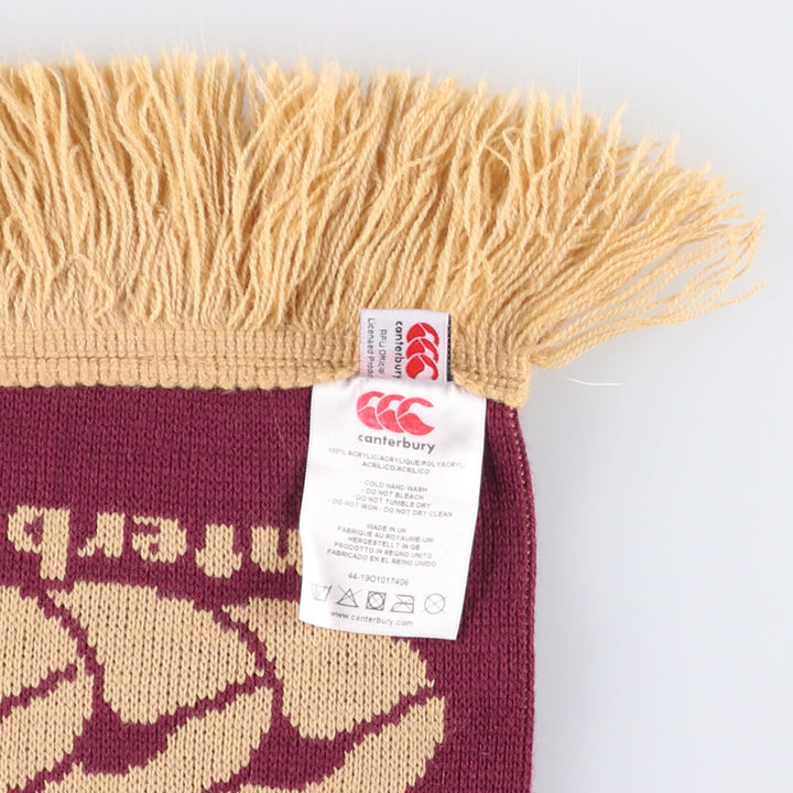 Canterbury England Rugby Acrylic Scarf, Made in the UK acrylic purple type Vintage Second Hand