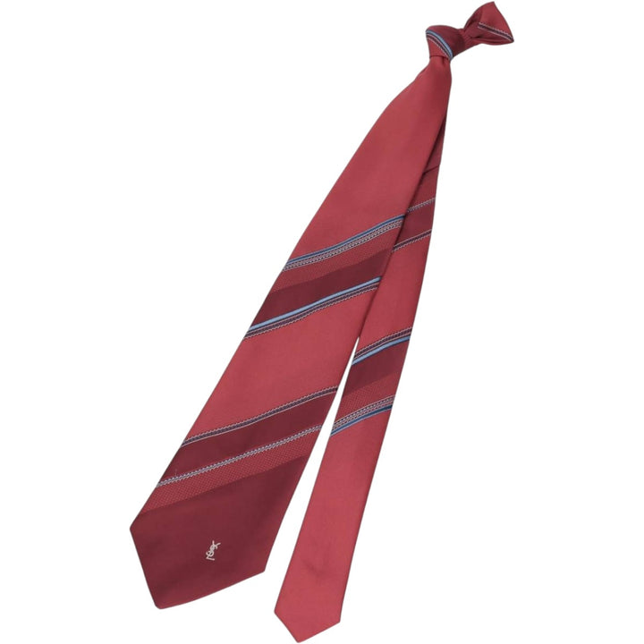 Yves Saint Laurent Multistripe Tie polyester bordeaux Vintage Second Hand