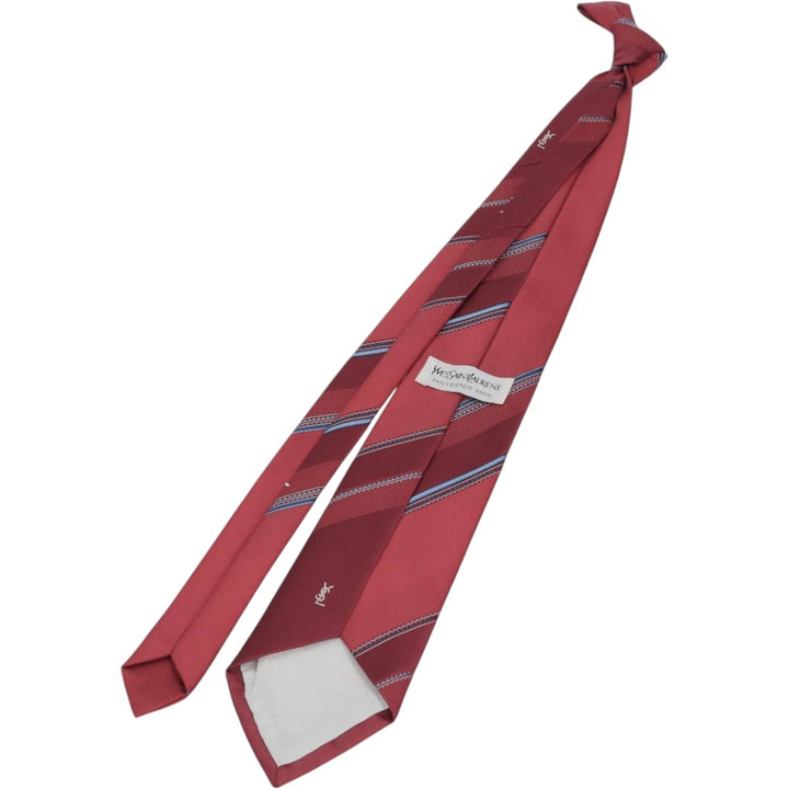 Yves Saint Laurent Multistripe Tie polyester bordeaux Vintage Second Hand