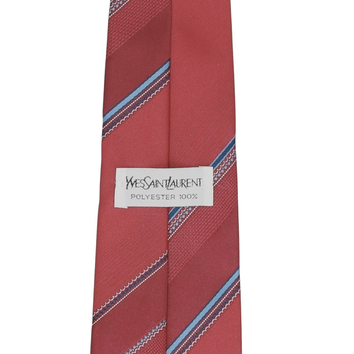 Yves Saint Laurent Multistripe Tie polyester bordeaux Vintage Second Hand