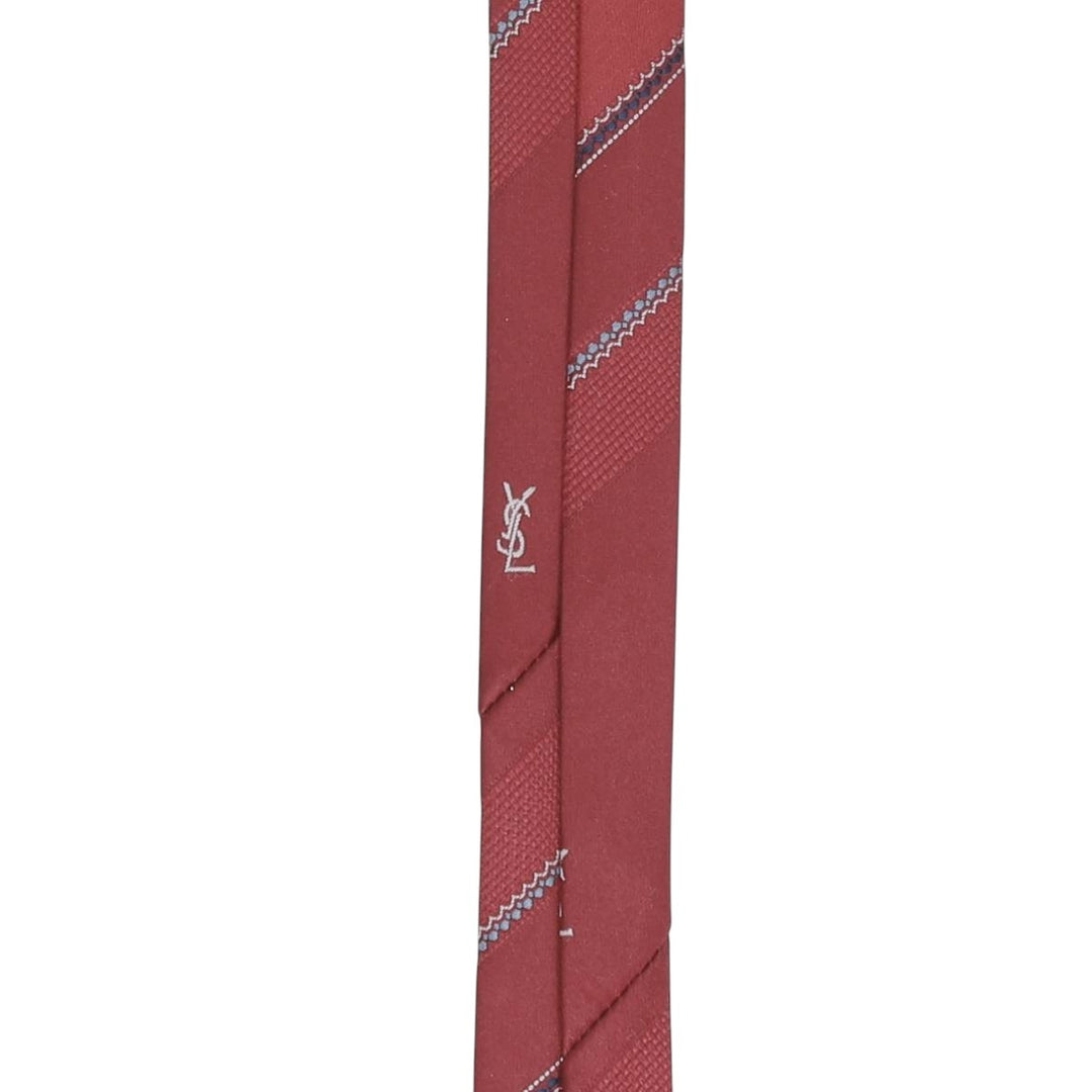Yves Saint Laurent Multistripe Tie polyester bordeaux Vintage Second Hand