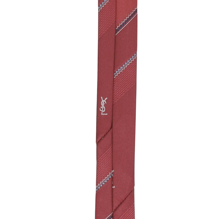 Yves Saint Laurent Multistripe Tie polyester bordeaux Vintage Second Hand