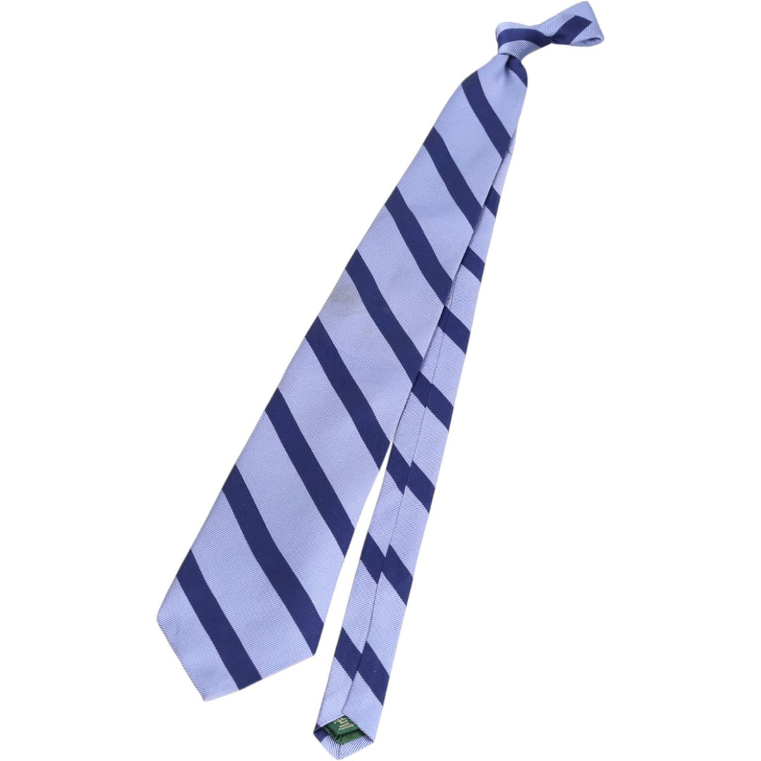 Ralph Lauren Lauren Stripe Pattern Tie Made in USA silk blue type Vintage Second Hand