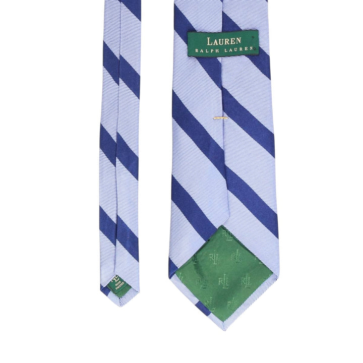 Ralph Lauren Lauren Stripe Pattern Tie Made in USA silk blue type Vintage Second Hand