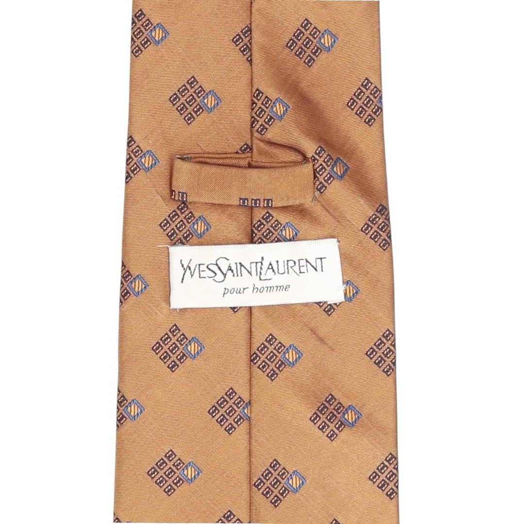 Yves Saint Laurent POUR HOMME all-over print tie polyester brown type Vintage Second Hand