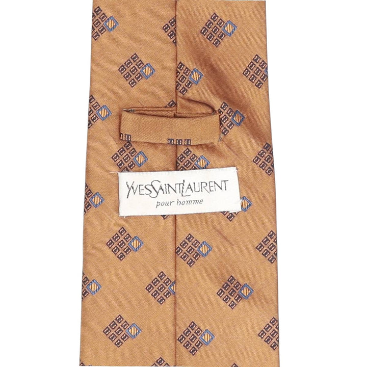 Yves Saint Laurent POUR HOMME all-over print tie polyester brown type Vintage Second Hand