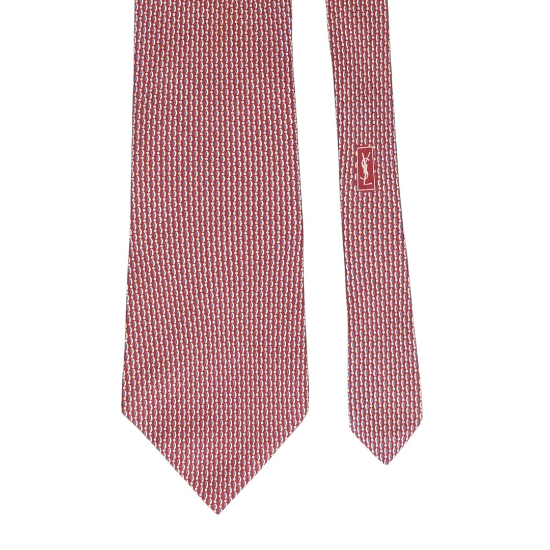 Yves Saint Laurent all-over print tie silk red type Vintage Second Hand