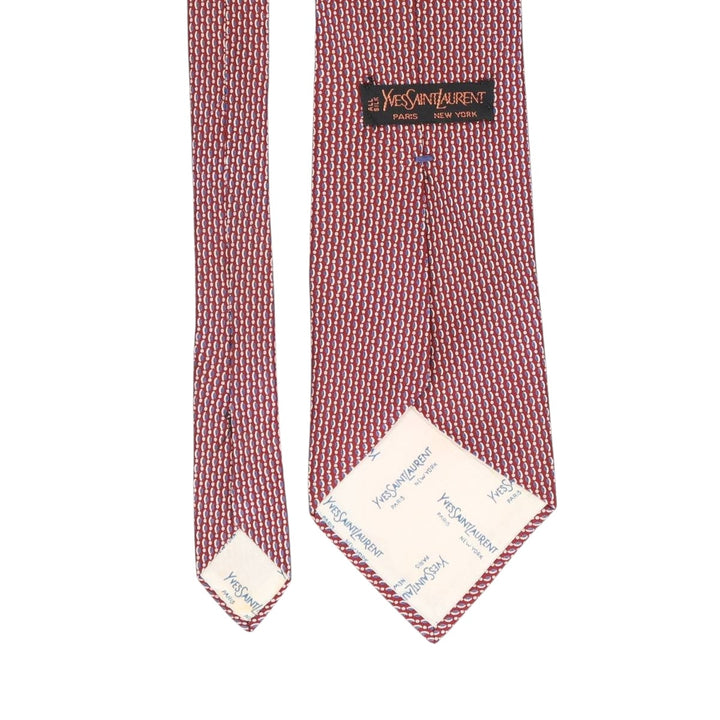 Yves Saint Laurent all-over print tie silk red type Vintage Second Hand