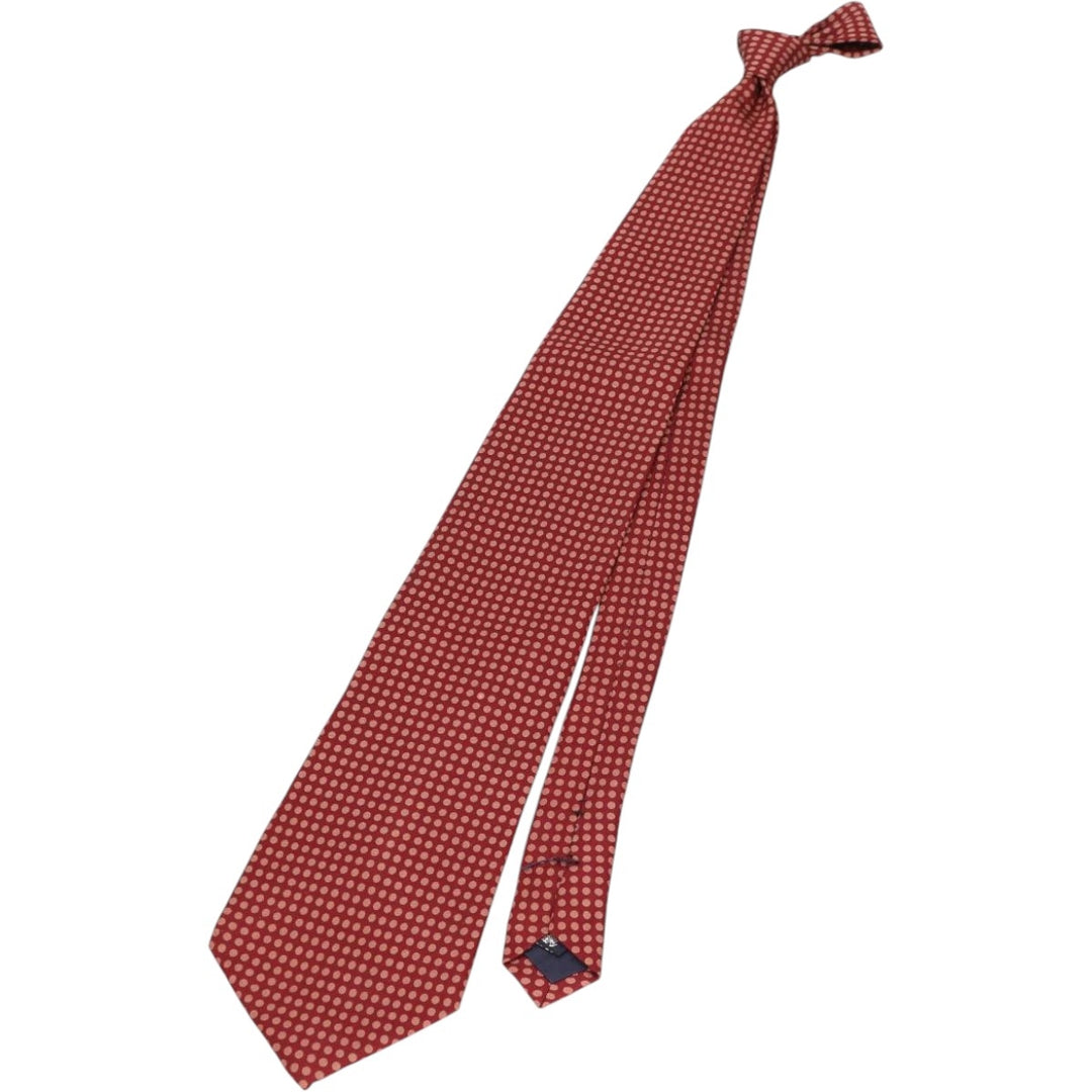 Burberry's London Dot Pattern Tie, Made in USA silk red type Vintage Second Hand