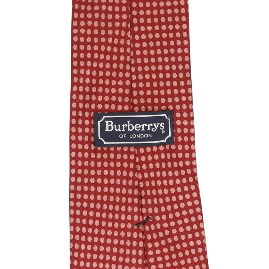 Burberry's London Dot Pattern Tie, Made in USA silk red type Vintage Second Hand