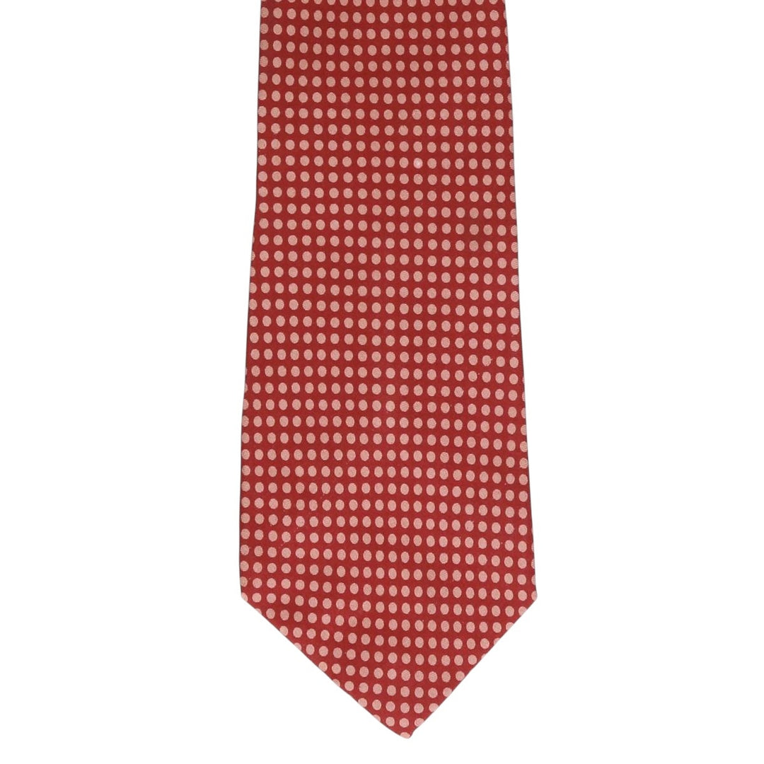Burberry's London Dot Pattern Tie, Made in USA silk red type Vintage Second Hand