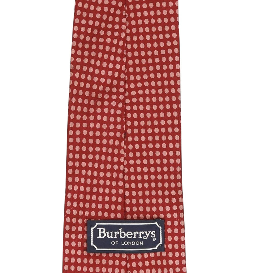 Burberry's London Dot Pattern Tie, Made in USA silk red type Vintage Second Hand