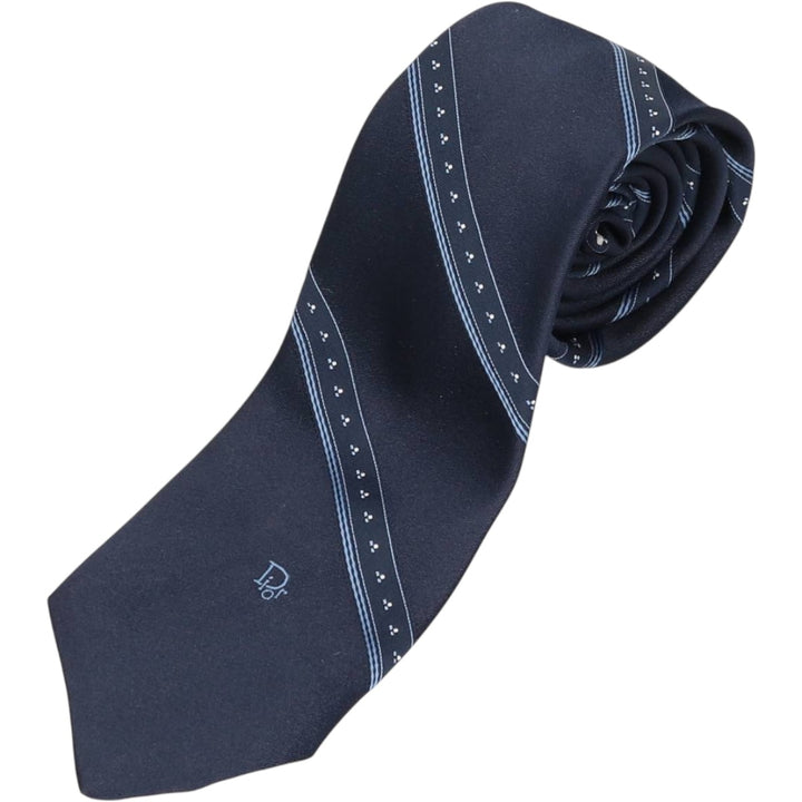 Christian Dior MONSIEUR Tie Made in Canada polyester navy blue type Vintage Second Hand
