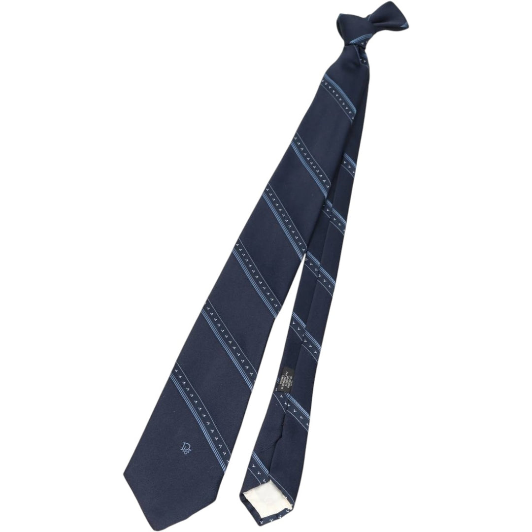 Christian Dior MONSIEUR Tie Made in Canada polyester navy blue type Vintage Second Hand