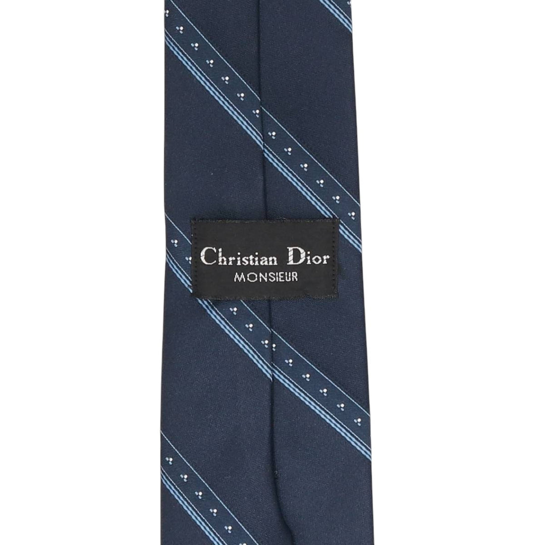 Christian Dior MONSIEUR Tie Made in Canada polyester navy blue type Vintage Second Hand