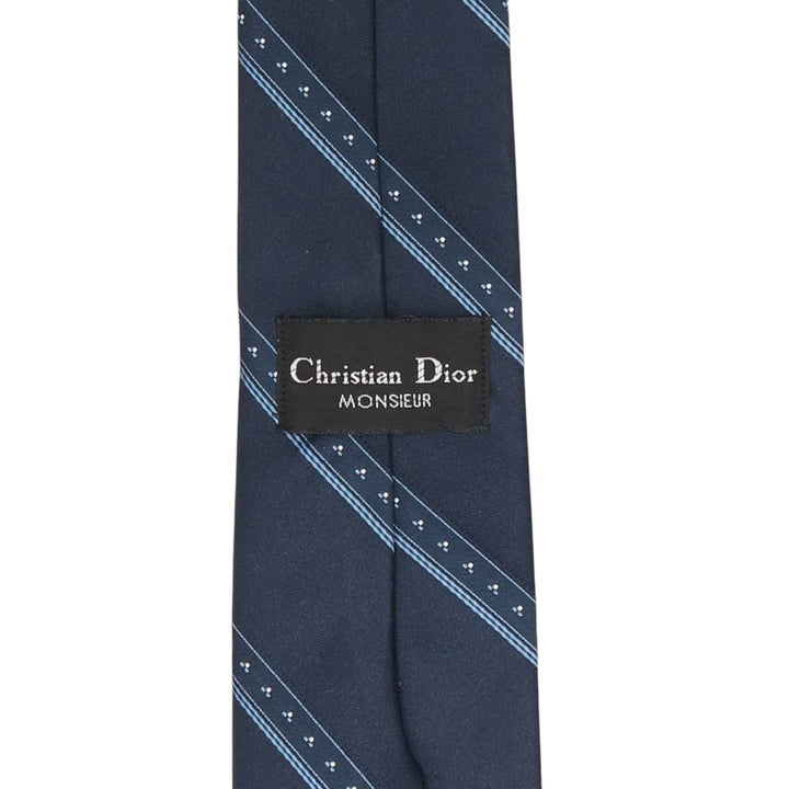 Christian Dior MONSIEUR Tie Made in Canada polyester navy blue type Vintage Second Hand