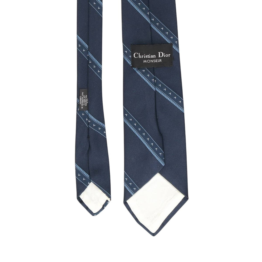 Christian Dior MONSIEUR Tie Made in Canada polyester navy blue type Vintage Second Hand