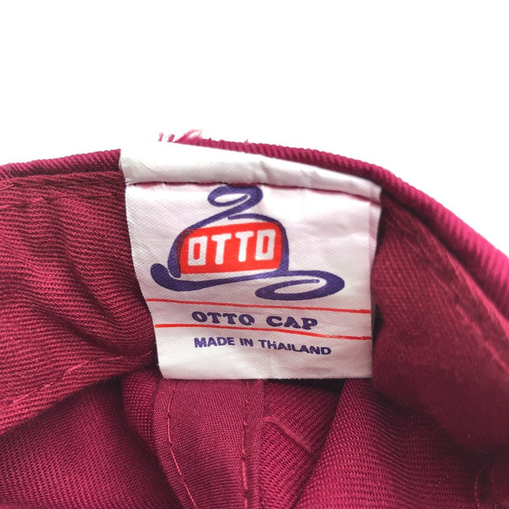 Vintage 90'S OTTO Advertising Two-Tone 6-Panel Cap, One Size Fits Most polyester bordeaux Vintage Second Hand