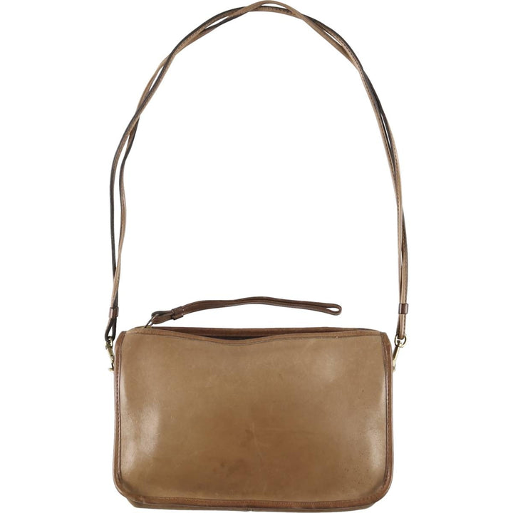 1970'S Coach 2-Way Clutch/Shoulder Bag, Made in USA, Vintage genuine leather Camel type Vintage Second Hand