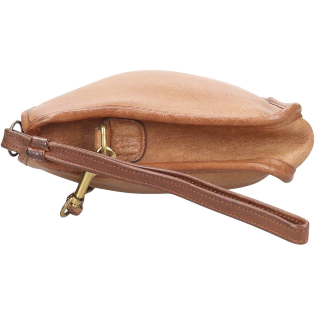1970'S Coach 2-Way Clutch/Shoulder Bag, Made in USA, Vintage genuine leather Camel type Vintage Second Hand