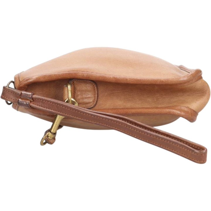 1970'S Coach 2-Way Clutch/Shoulder Bag, Made in USA, Vintage genuine leather Camel type Vintage Second Hand