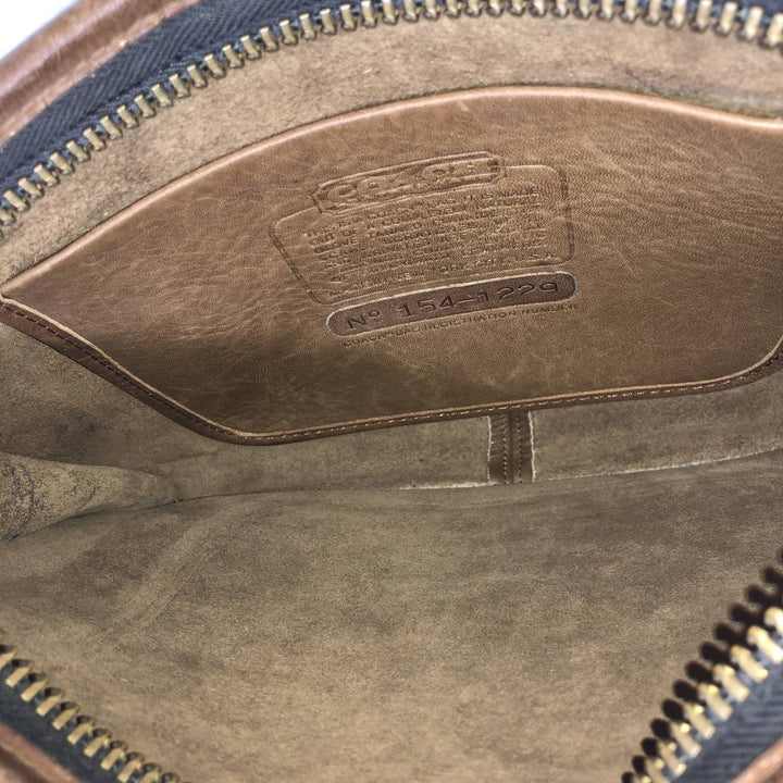 1970'S Coach 2-Way Clutch/Shoulder Bag, Made in USA, Vintage genuine leather Camel type Vintage Second Hand