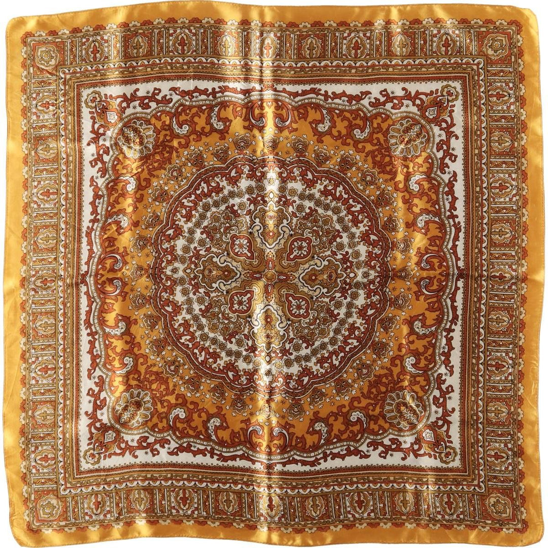 All-over print scarf made in Italy acetate brown type Vintage Second Hand