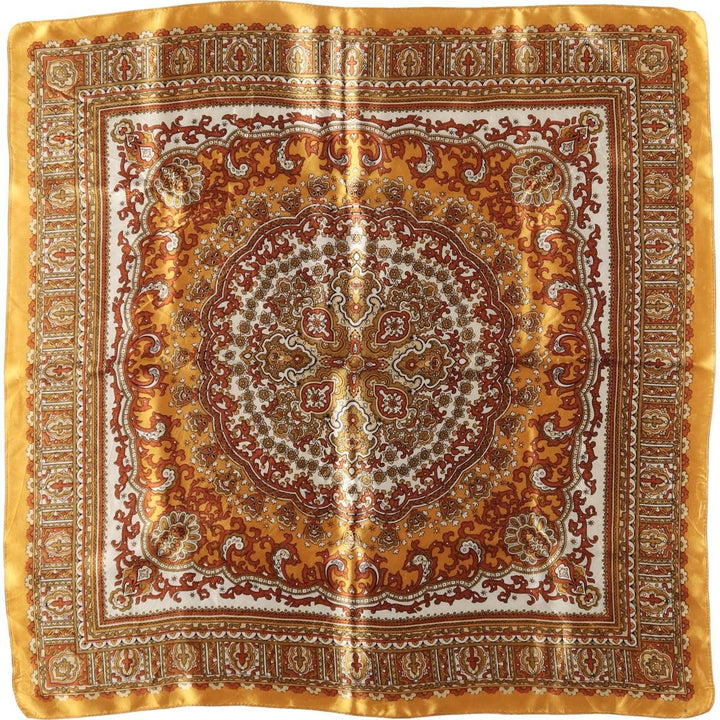 All-over print scarf made in Italy acetate brown type Vintage Second Hand