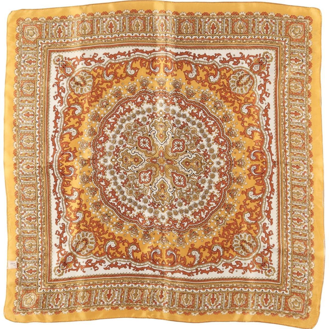 All-over print scarf made in Italy acetate brown type Vintage Second Hand