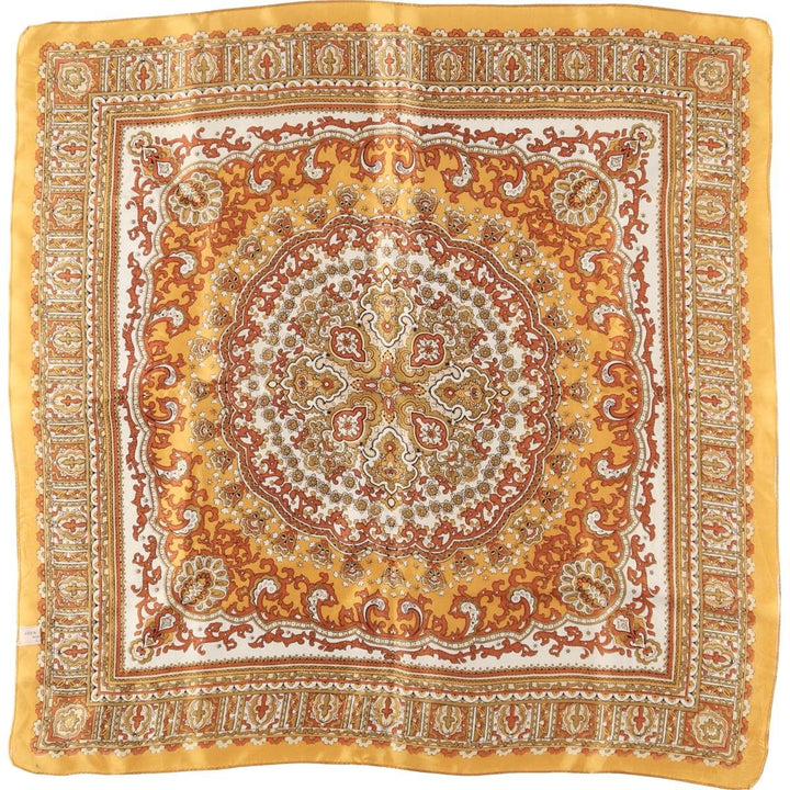 All-over print scarf made in Italy acetate brown type Vintage Second Hand