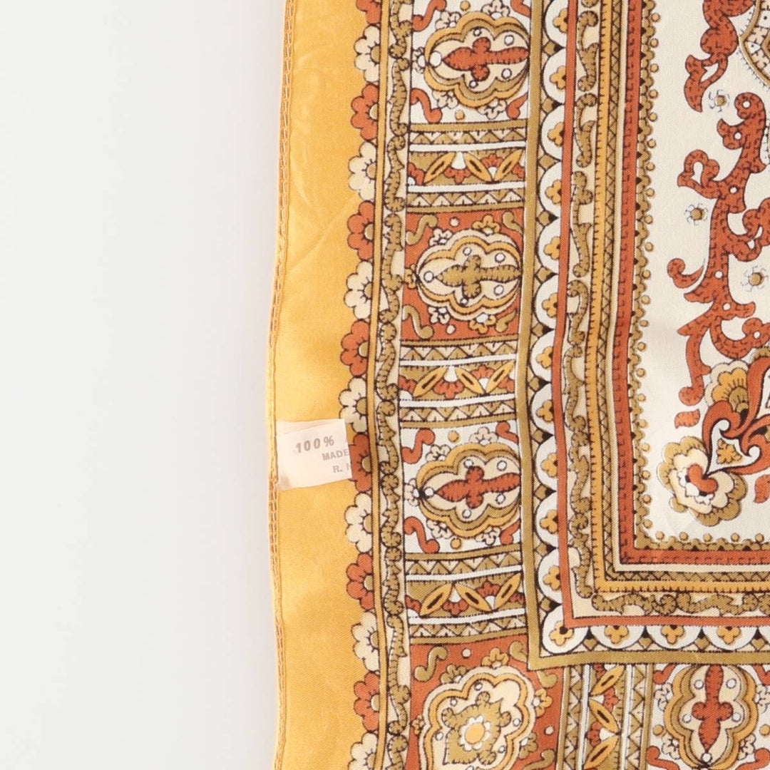 All-over print scarf made in Italy acetate brown type Vintage Second Hand