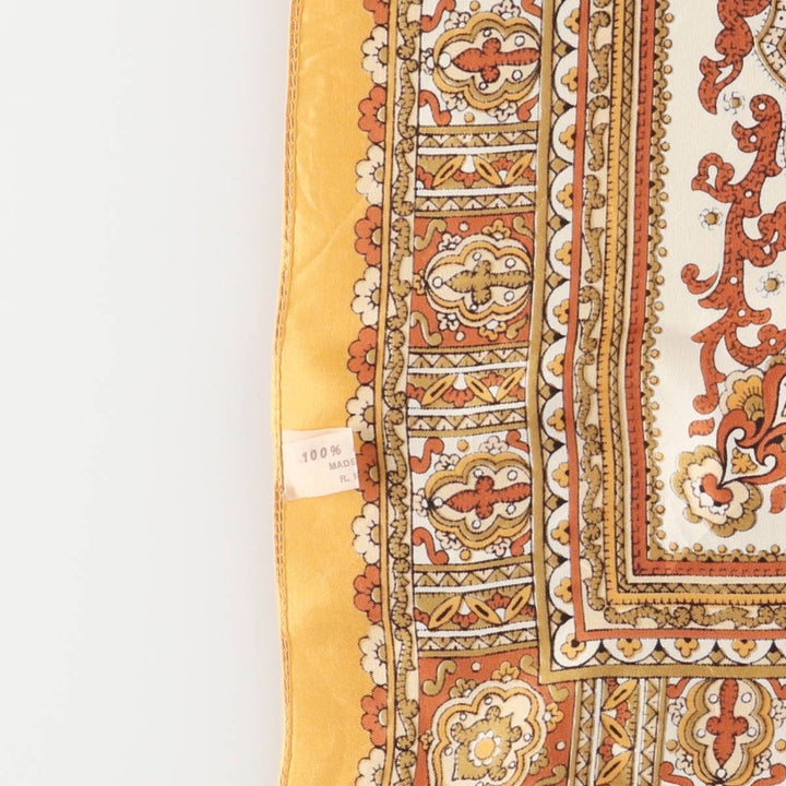 All-over print scarf made in Italy acetate brown type Vintage Second Hand