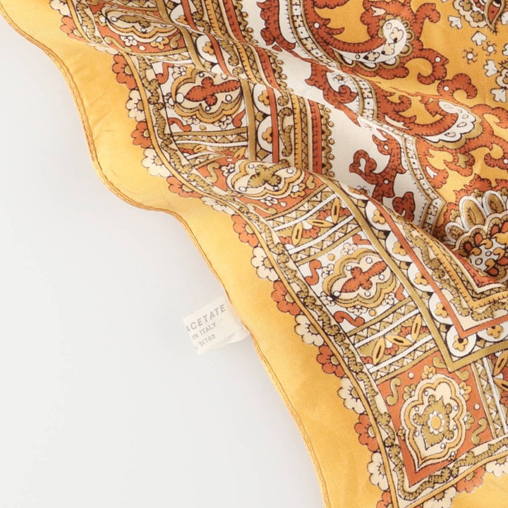 All-over print scarf made in Italy acetate brown type Vintage Second Hand