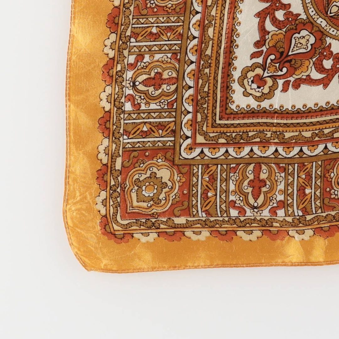 All-over print scarf made in Italy acetate brown type Vintage Second Hand