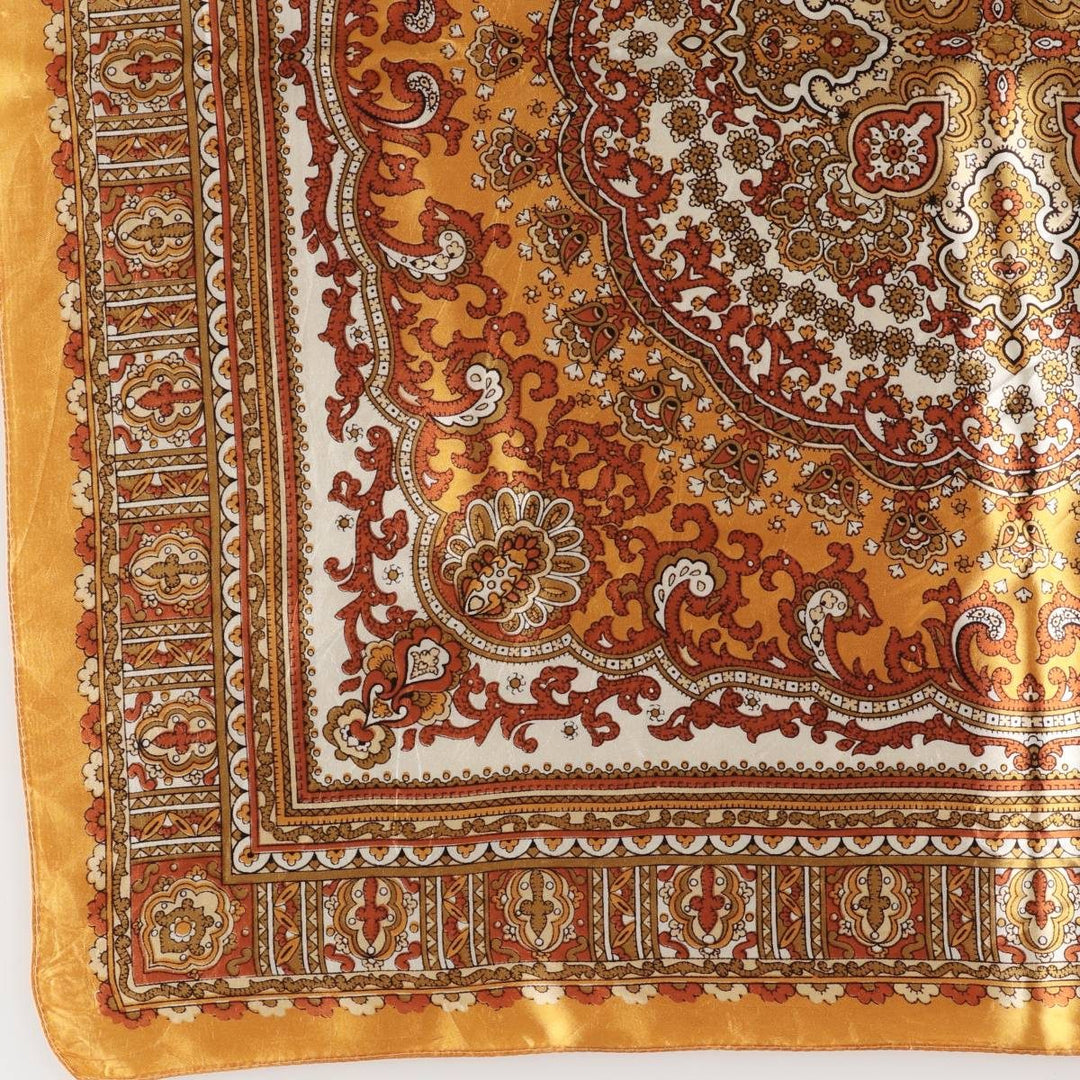 All-over print scarf made in Italy acetate brown type Vintage Second Hand