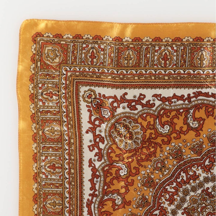 All-over print scarf made in Italy acetate brown type Vintage Second Hand