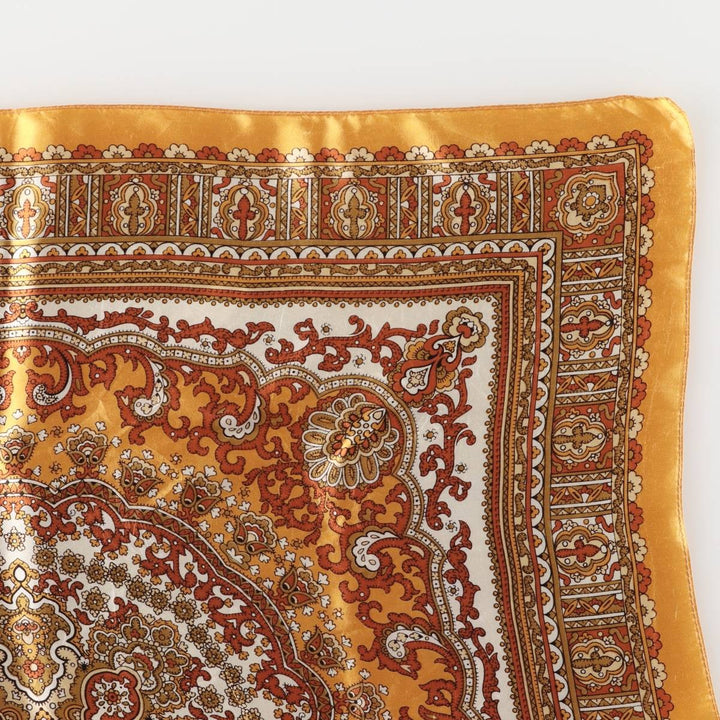 All-over print scarf made in Italy acetate brown type Vintage Second Hand