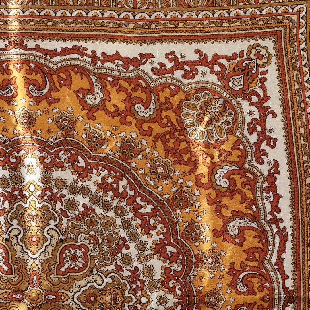 All-over print scarf made in Italy acetate brown type Vintage Second Hand