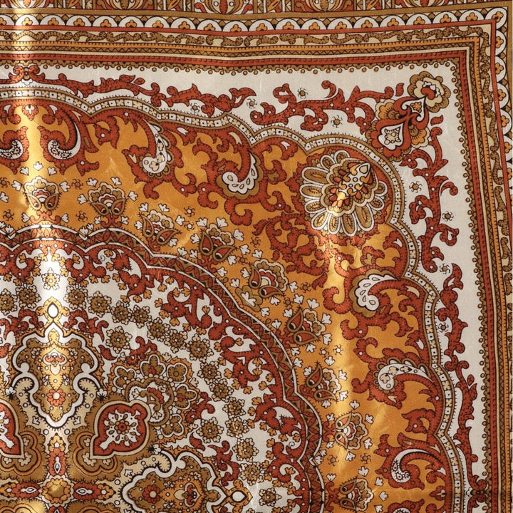 All-over print scarf made in Italy acetate brown type Vintage Second Hand