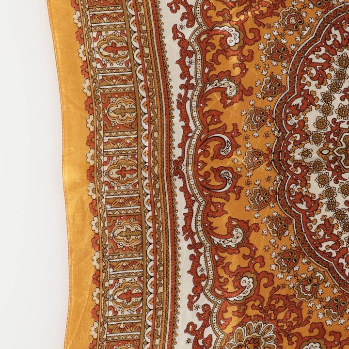 All-over print scarf made in Italy acetate brown type Vintage Second Hand